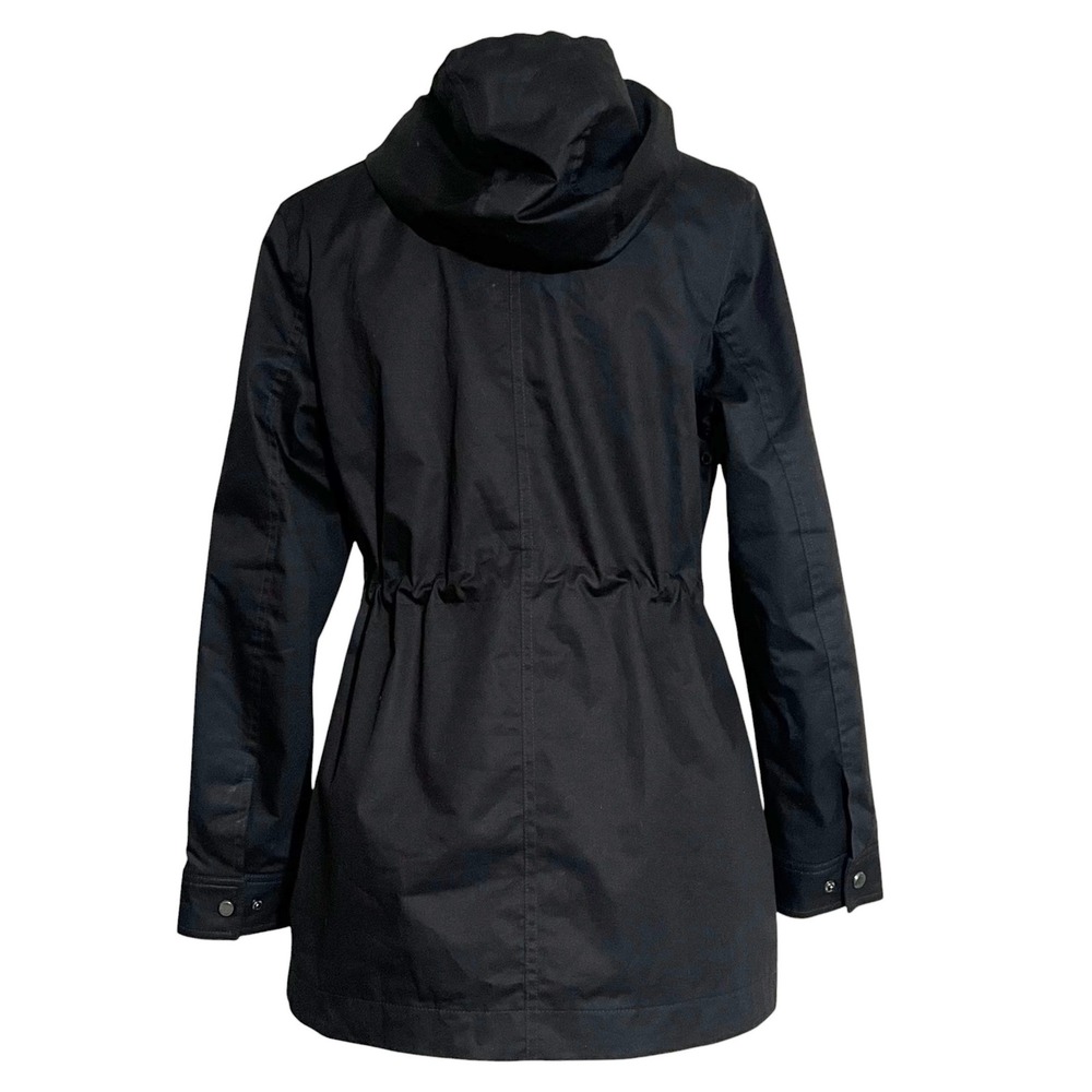 Hunter Womens Black Cotton Coat Hooded Rain Jacket Size S - Picture 6 of 12